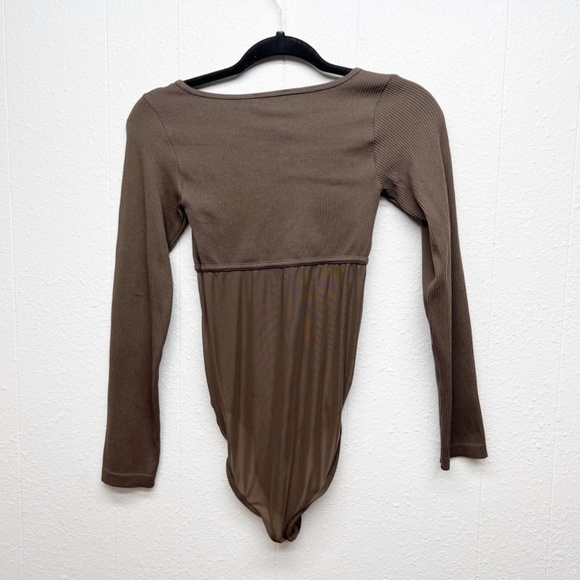 Zara Chic Coquette Feminine Understated Sultry Mesh Womens Bodysuit Size Medium - Picture 5 of 11